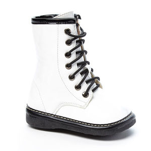 White Combat Squeaker Boot - Girls